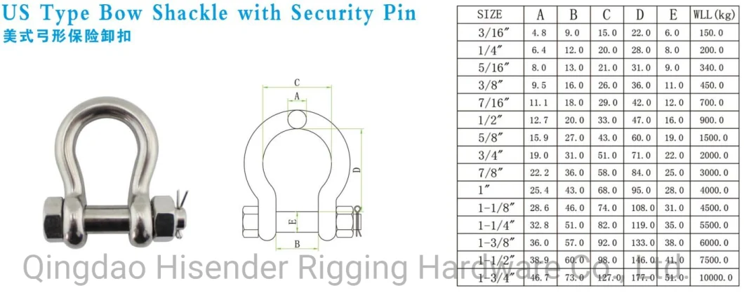 Rigging Hardware Zinc Plated Us Drop Forged G209 Bow Shackle